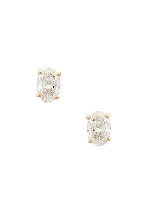 Diamond Oval Stud Earring EF COLLECTION